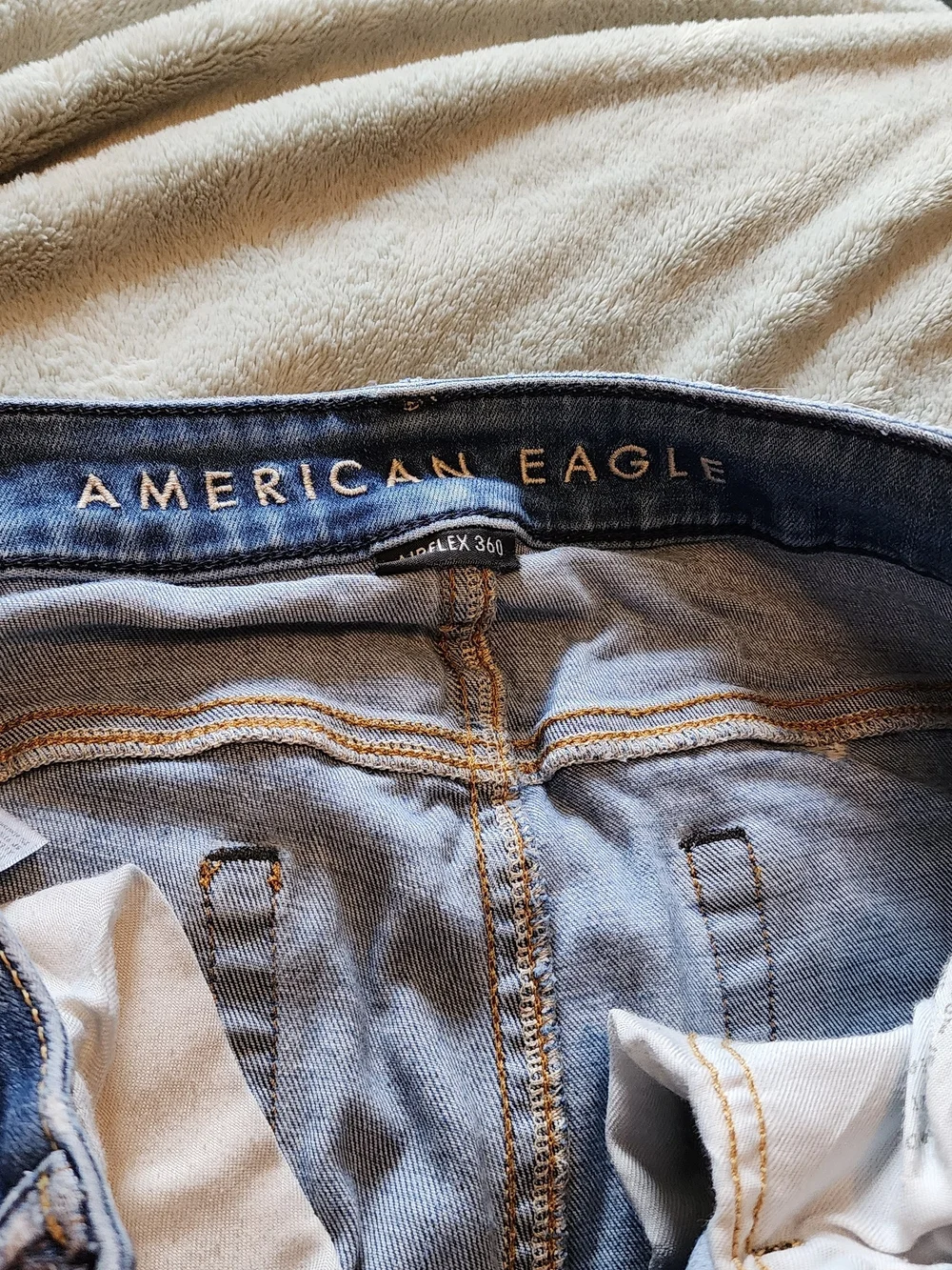 American Eagle Outfitters Distressed Skinny Blue Jeans